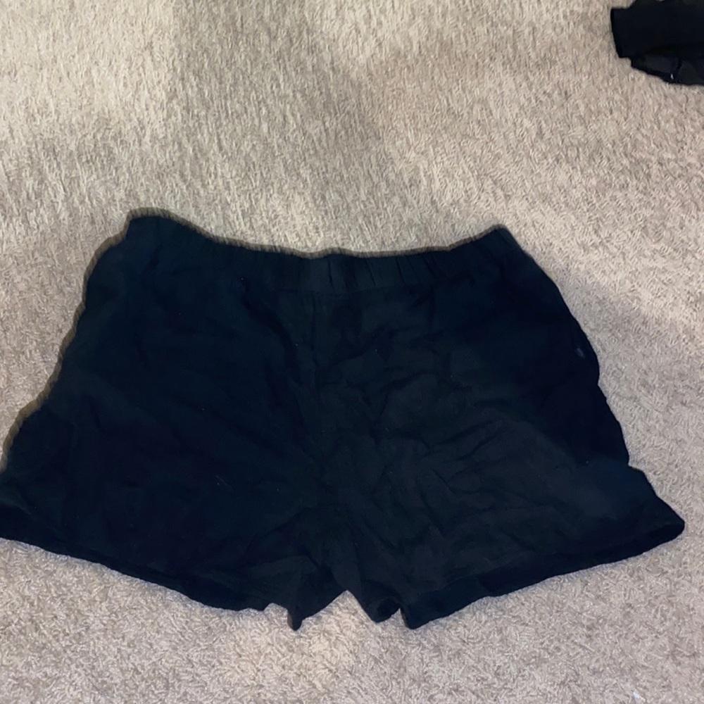 Black Linen Shorts